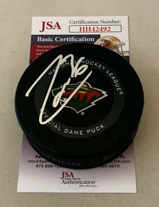 Mats Zuccarello Signed Minnesota Wild Official Game Puck Autographed Jsa