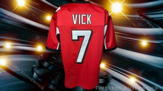 Michael Vick Autographed Custom Atlanta Falcons Red Jersey Jsa