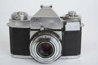 Zeiss Ikon Contaflex Camera With Carl Zeiss Tessar 45mm 1:2.  8 Lens
