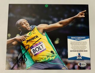 Usain Bolt Signed 8x10 Photo Olympics 9x Gold Track Runner Auto,  Beckett 6