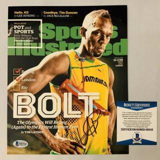 Usain Bolt Signed 8x10 Photo Olympics 9x Gold Track Runner Auto,  Beckett 2