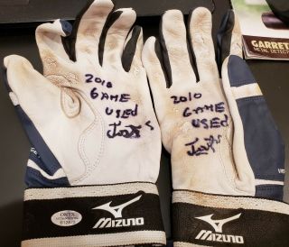 Jose Iglesias Signed 2010 Game Mizuno Batting Gloves Auto Onyx