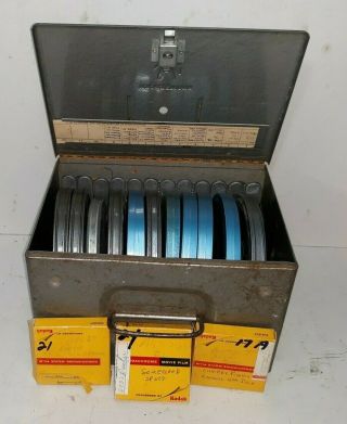 14 Reels Of 8mm Home Movies 1950s - 1960s In Metal Case