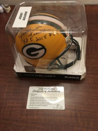 Jerry Kramer Autographed Signed Green Bay Packers Mini Helmet Hof 2018 Hof Leaf