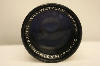 Will Wetzlar Gnome Maginon 1:3.  5 - 150mm Lens Vintage
