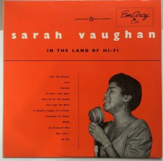Sarah Vaughan " In The Land Of Hi - Fi " 1956 Vintage Vocal