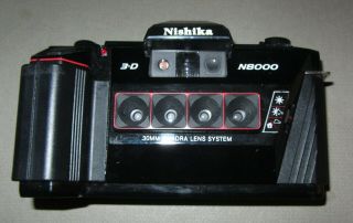 Retro Vintage Nishika N8000 30mm Quadra Lens 3 - D Film Camera