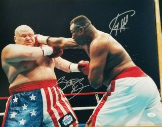 Larry Holmes & Butterbean Signed 16x20 Photo Holmes Last Fight Jsa
