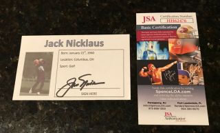 Jack Nicklaus Signed 1978 British Open St.  Andrews Golf Index Card W/ Jsa
