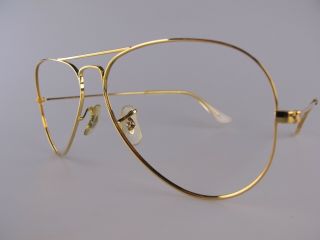 Vintage B&l Ray Ban L0205 Aviator Eyeglasses Frames Size 58 - 14 Made In Usa