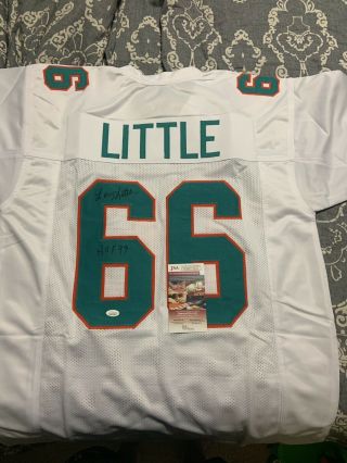 Larry Little " Hof 93 " Signed Jersey Pro Style Miami Dolphins Xl Jersey Jsa
