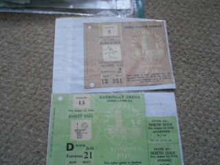 2 Vintage London Olympics Tickets 1948 Athletics,  Basket Ball