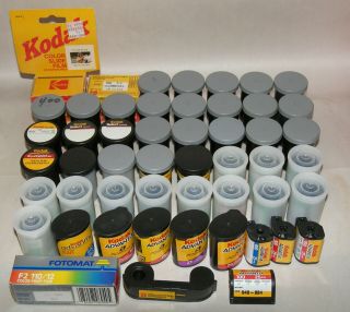 Approx.  49 Rolls Of Unexposed 35mm,  110,  Advantix Film Kodak Fuji Nos