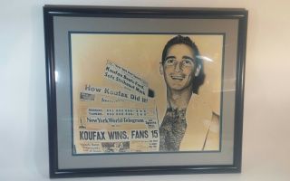 Sandy Koufax Signed Autograph Framed Picture Certified B&j Collectible Dodgers