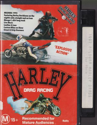 Harley Drag Racing Vhs Vintage Austrain Video Tape Dragster Australia Davidson