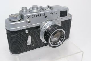 Zorki 4k Rangefinder Camera Russian 35mm Film W/ F4.  5 105mm P&b Anastigmat Lens