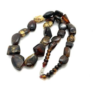 Vintage Natural Heavy Amber Bead Necklace 95 Grams 64