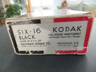 Vintage Kodak Six 16 Folding Camera With Tag Attached,  Box,  Booklet