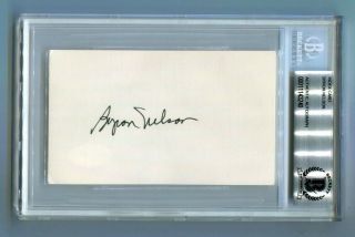 Byron Nelson Signed Index Card 3x5 Autographed Pga Golf Beckett Bas