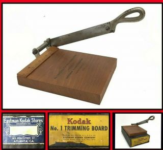 Vintage Kodak No.  1 Trimming Board Wood Block Cutter - Eastman Kodak Company - Box