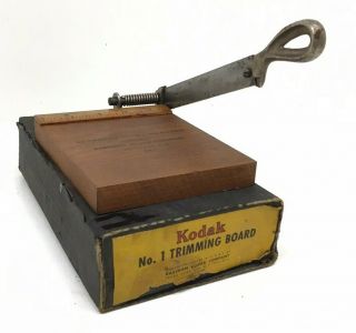 Vintage KODAK NO.  1 TRIMMING BOARD Wood Block Cutter - Eastman Kodak Company - BOX 3
