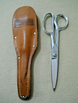 Vintage Case Xx 8 " Sportsman Shear With Leather Sheath / Scissors