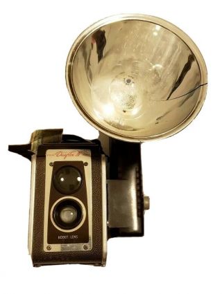 Kodak Duaflex Iv Camera Kodet Lens Brown With Kodalite Flash Holder