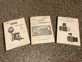 3 Ed Romneys Camera Repair And Parts Books,  Stereo Realist,  Hasselblad 500c,  Gra