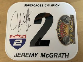 Jeremy Mcgrath Team Yamaha Autographed Number Plate Supercross Motocross Oakley