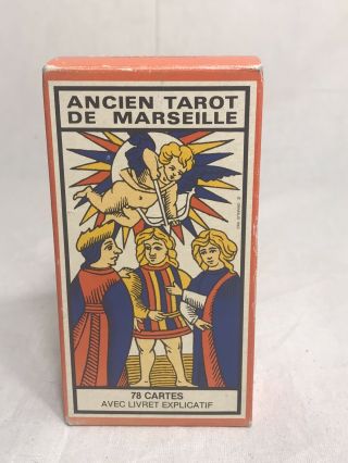 Vintage Tarot Of Marseilles By B.  P.  Grimaud (made In France) Complete Deck