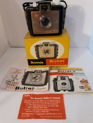 Vtg Antique Nos Eastman Kodak Brownie Bullet Camera Mib W/brochures