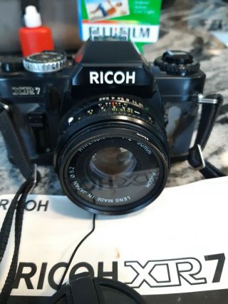 Ricoh Xr - 7 35mm Camera,  Zoom Lens,  Vivitar Flash,  Strap,  Case,  W/film,