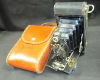 Antique Kodak No.  2 Folding Cartridge Premo Camera In Custom Leather Case