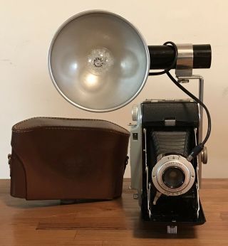 Vintage Kodak Tourist Ii Six - 20 Folding Camera With Flash - Work
