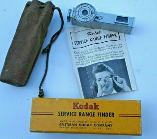 Vintage Kodak Service Range Finder Box With Pouch & Instructions 1946