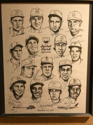 Baseball Legends Golf Scramble Autographs,  Authentication,  Size 30x24