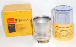 Kodak Retina Tele Xenar 135mm F/4 Lens,  Bubble & Box