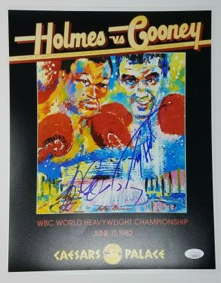 Larry Holmes,  Gerry Cooney Autographed/signed Boxing 11 X 14 Photo Jsa