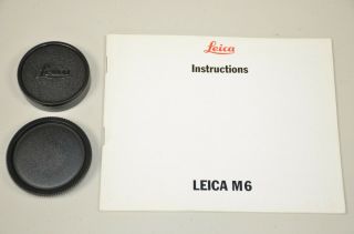 Leica M6 Instruction Book English,  M Bodycap,  Summicron Front Lens Cap 42mm W