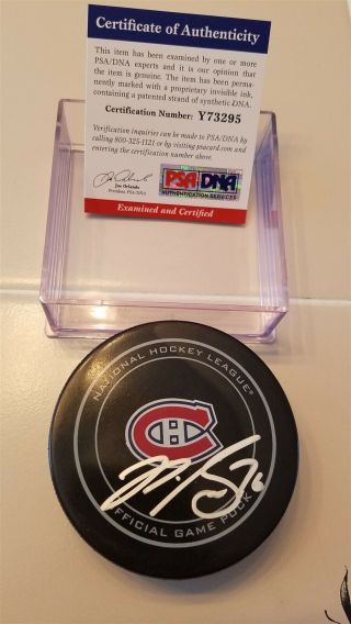 Pk P.  K.  Subban Signed Canadiens Official Game Puck Psa/dna Devils