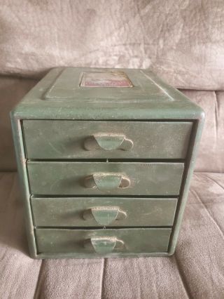 Vintage Small 4 Drawer File A Way Chest By Steelmasters Antique