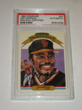 Joe Morgan (san Francisco Giants) Signed 1983 Donruss Card 24 Psa Encapsulated