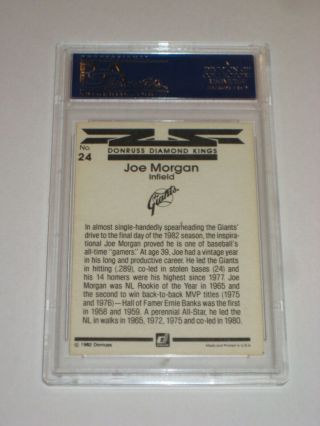 JOE MORGAN (San Francisco Giants) Signed 1983 DONRUSS Card 24 PSA Encapsulated 2