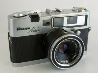 Ricoh Mate 35mm Rangefinder Film Camera Riken Optical 4.  5cm F2.  8 Lens.