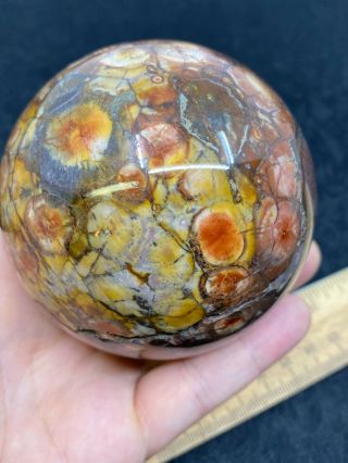 Polished Stone Sphere on Stone Stand - 623.  6 Grams - Vintage Estate Find 3
