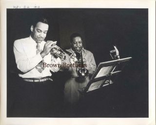 Vintage 1940s Jazz Unknown Trumpet Players Duet Esquire Photo - Brown Bros