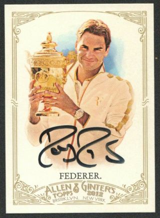Roger Federer 2012 Topps Allen Ginter Autograph Signed Auto Wimbledon Grand Slam