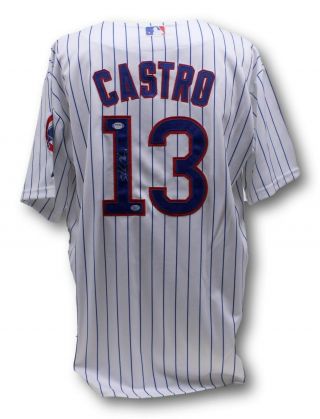Starlin Castro Signed Autographed Majestic Jersey Chicago Cubs Psa/dna Ag51679