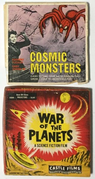 War Of The Planets 8mm Castle Films 1950s & Cosmic Monsters 8 1970s