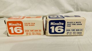 2 Boxes Vintage Minolta 16 Film With Expiration 1985